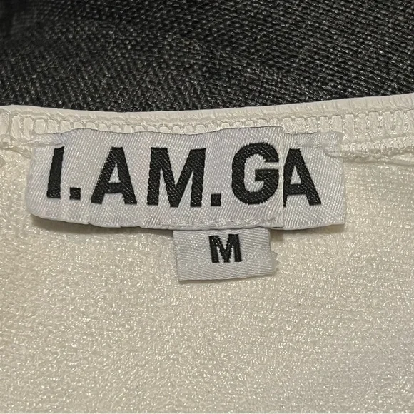 I.AM.GIA Vixra white faux leather corset top backless halter top size M - Picture 4 of 13